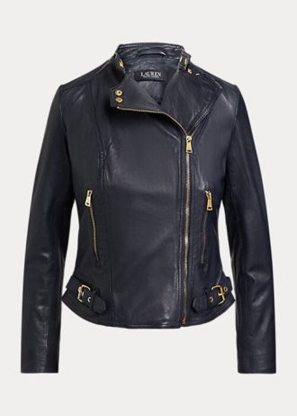 Námořnické dámské kožené moto bundy Ralph Lauren