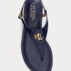 Námořnické dámské kožené sandály Ralph Lauren Ellington s reliéfem Námořnické dámské kožené sandály Ralph Lauren Ellington s reliéfem