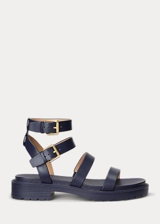 Námořnické dámské kožené sandály Ralph Lauren Kayleen Nappa Námořnické dámské kožené sandály Ralph Lauren Kayleen Nappa