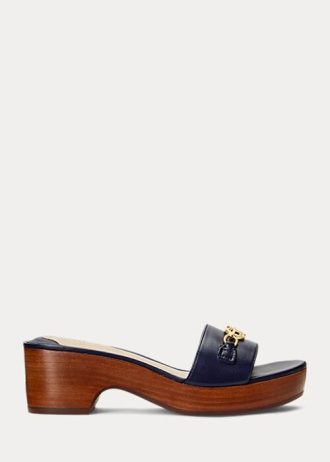 Námořnické dámské kožené sandály Ralph Lauren Roxanne Nappa Námořnické dámské kožené sandály Ralph Lauren Roxanne Nappa