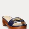 Námořnické dámské kožené sandály Ralph Lauren Roxanne Nappa