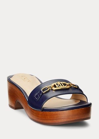 Námořnické dámské kožené sandály Ralph Lauren Roxanne Nappa Námořnické dámské kožené sandály Ralph Lauren Roxanne Nappa