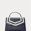 Námořnické dámské kožené tašky Ralph Lauren Nappa Medium Farrah Satchel Bags