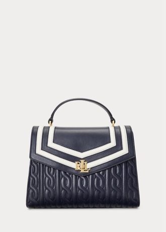 Námořnické dámské kožené tašky Ralph Lauren Nappa Medium Farrah Satchel Bags