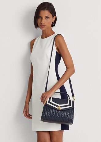 Námořnické dámské kožené tašky Ralph Lauren Nappa Medium Farrah Satchel Bags