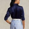 Námořnické dámské košile Ralph Lauren Mulberry Silk Shir Námořnické dámské košile Ralph Lauren Mulberry Silk Shir