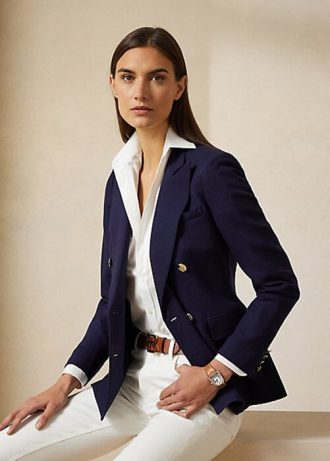 Námořnické dámské krepové bundy Ralph Lauren Camden Wool