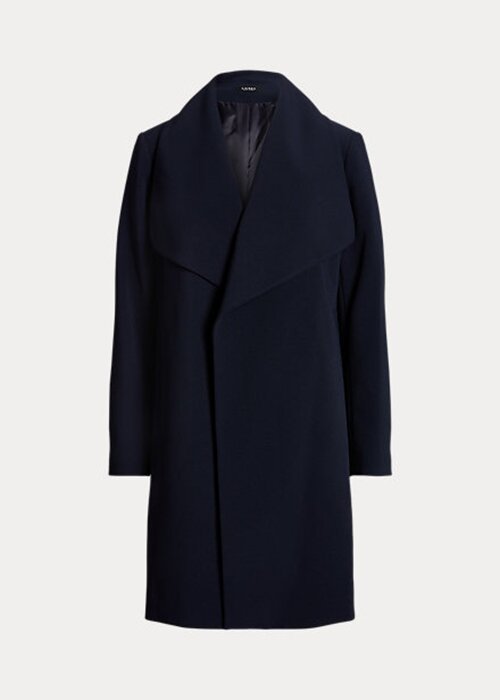 Námořnické dámské krepové zavinovací kabáty Ralph Lauren Námořnické dámské krepové zavinovací kabáty Ralph Lauren