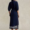 Námořnické dámské maxidress šaty Ralph Lauren s květinovou výšivkou Námořnické dámské maxidress šaty Ralph Lauren s květinovou výšivkou
