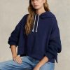 Námořnická dámská mikina s kapucí Ralph Lauren Boxy Fit Hybrid Jumper Námořnická dámská mikina s kapucí Ralph Lauren Boxy Fit Hybrid Jumper
