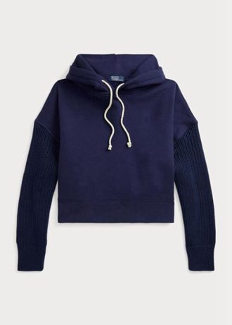 Námořnická dámská mikina s kapucí Ralph Lauren Boxy Fit Hybrid Jumper Námořnická dámská mikina s kapucí Ralph Lauren Boxy Fit Hybrid Jumper