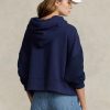Námořnická dámská mikina s kapucí Ralph Lauren Boxy Fit Hybrid Jumper Námořnická dámská mikina s kapucí Ralph Lauren Boxy Fit Hybrid Jumper