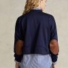 Námořnické dámské mikiny Ralph Lauren Boxy Suede-Patch French Terry Námořnické dámské mikiny Ralph Lauren Boxy Suede-Patch French Terry