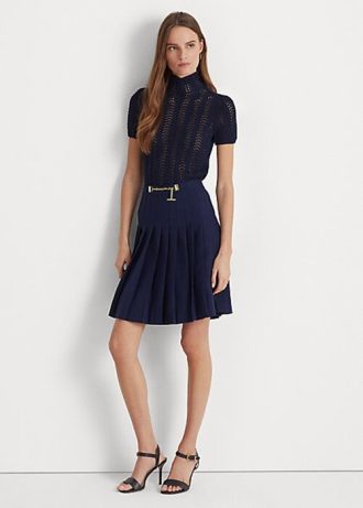 Námořnické dámské plisované sukně Georgette Ralph Lauren Námořnické dámské plisované sukně Georgette Ralph Lauren