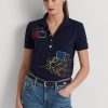 Námořnické dámské polokošile Ralph Lauren Patchwork Piqué