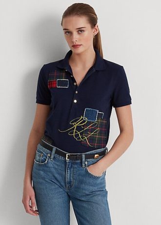 Námořnické dámské polokošile Ralph Lauren Patchwork Piqué