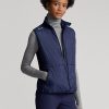 Námořnická dámská prošívaná přední hybridní vesta na zip Ralph Lauren