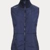Námořnická dámská prošívaná přední hybridní vesta na zip Ralph Lauren