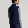 Námořnická dámská prošívaná přední hybridní vesta na zip Ralph Lauren