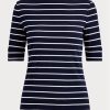Námořnické dámské pruhované topy s lodním výstřihem Ralph Lauren Námořnické dámské pruhované topy s lodním výstřihem Ralph Lauren