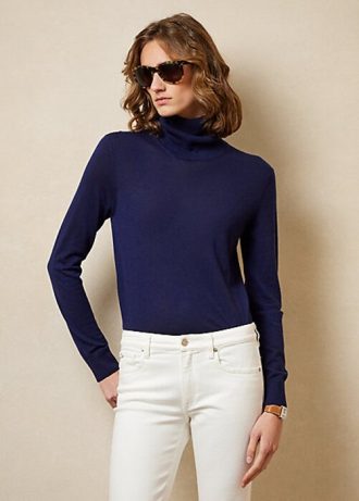 Námořnické dámské rolákové svetry Ralph Lauren Cashmere Námořnické dámské rolákové svetry Ralph Lauren Cashmere