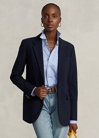 Námořnické dámské sako Ralph Lauren Stretch se dvěma knoflíky Námořnické dámské sako Ralph Lauren Stretch se dvěma knoflíky