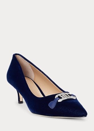 Bílé dámské kožené podpatky Ralph Lauren Lolah Nappa