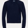 Námořnické dámské svetry Ralph Lauren Bavlněné s výstřihem Námořnické dámské svetry Ralph Lauren Bavlněné s výstřihem