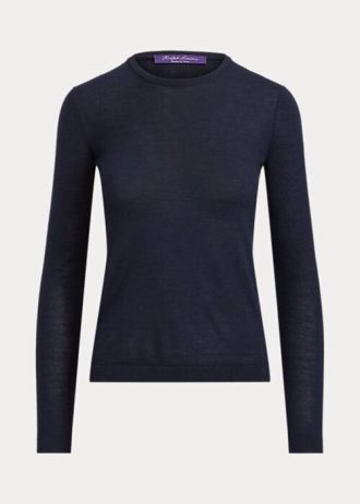 Námořnické dámské svetry Ralph Lauren Cashmere Crewneck Námořnické dámské svetry Ralph Lauren Cashmere Crewneck