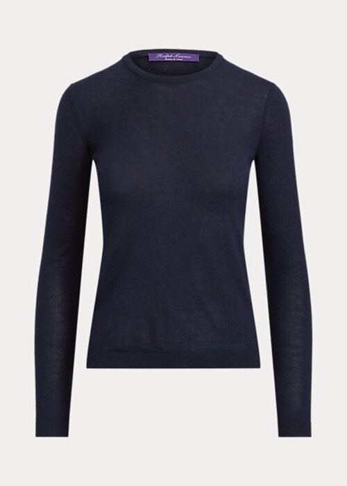 Námořnické dámské svetry Ralph Lauren Cashmere Crewneck Námořnické dámské svetry Ralph Lauren Cashmere Crewneck