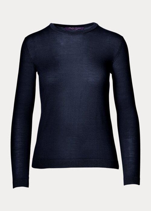 Námořnické dámské svetry Ralph Lauren Cashmere Crewneck Námořnické dámské svetry Ralph Lauren Cashmere Crewneck