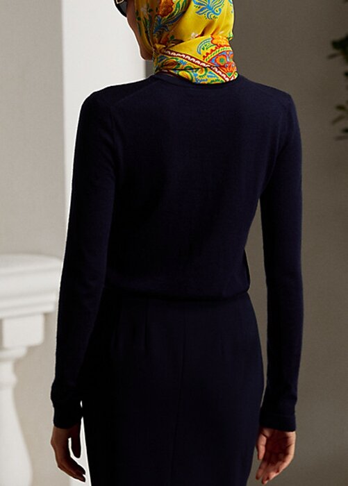 Námořnické dámské svetry Ralph Lauren Cashmere Crewneck Námořnické dámské svetry Ralph Lauren Cashmere Crewneck