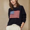 Námořnické dámské svetry Ralph Lauren Flag Cashmere Crewneck Námořnické dámské svetry Ralph Lauren Flag Cashmere Crewneck