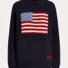 Námořnické dámské svetry Ralph Lauren Flag Cashmere Crewneck Námořnické dámské svetry Ralph Lauren Flag Cashmere Crewneck