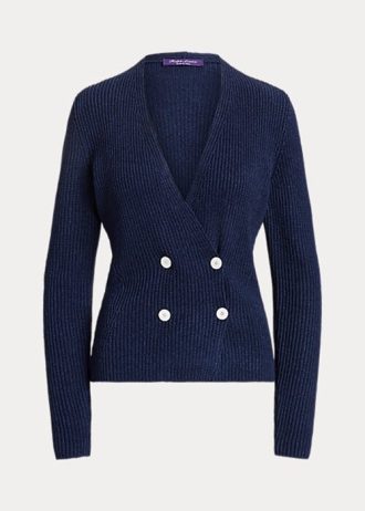 Námořnické dámské svetry Ralph Lauren s dvouřadým kardiganem Námořnické dámské svetry Ralph Lauren s dvouřadým kardiganem