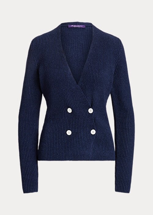 Námořnické dámské svetry Ralph Lauren s dvouřadým kardiganem Námořnické dámské svetry Ralph Lauren s dvouřadým kardiganem