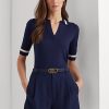 Námořnické dámské svetry s krátkým rukávem Ralph Lauren Silk-Blend