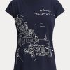 Námořnická dámská trička Ralph Lauren Graphic Jersey Námořnická dámská trička Ralph Lauren Graphic Jersey