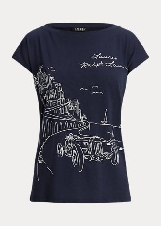 Námořnická dámská trička Ralph Lauren Graphic Jersey