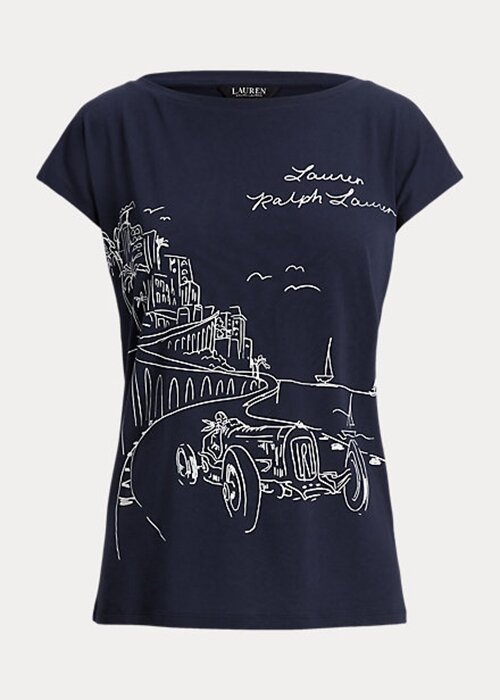 Námořnická dámská trička Ralph Lauren Graphic Jersey Námořnická dámská trička Ralph Lauren Graphic Jersey