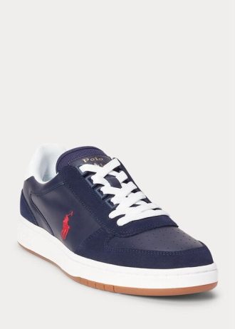 Námořnické / červené pánské kožené semišové tenisky Ralph Lauren Court Námořnické / červené pánské kožené semišové tenisky Ralph Lauren Court