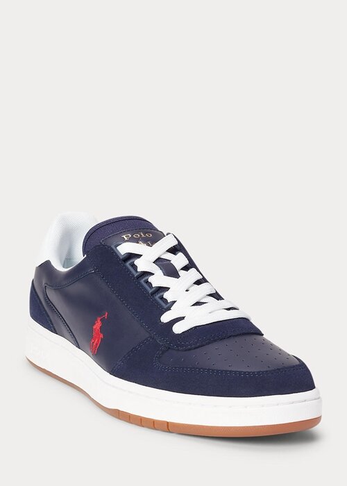 Námořnické / červené pánské kožené semišové tenisky Ralph Lauren Court Námořnické / červené pánské kožené semišové tenisky Ralph Lauren Court