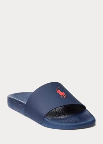 Námořnické / červené pánské pantofle Ralph Lauren Signature Pony Námořnické / červené pánské pantofle Ralph Lauren Signature Pony