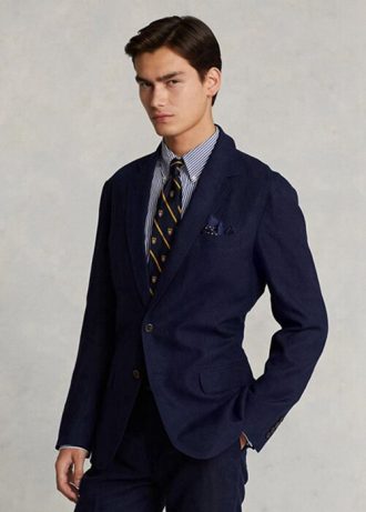 Námořnické pánské blejzry Ralph Lauren Polo Soft Linen Suit Námořnické pánské blejzry Ralph Lauren Polo Soft Linen Suit