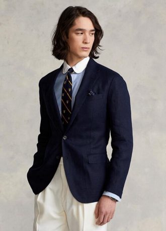 Námořnické pánské blejzry Ralph Lauren Polo Soft Linen Suit Námořnické pánské blejzry Ralph Lauren Polo Soft Linen Suit