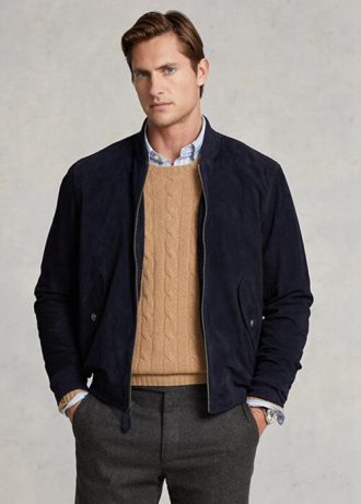 Námořnické pánské bundy Ralph Lauren Suede Bomber Námořnické pánské bundy Ralph Lauren Suede Bomber