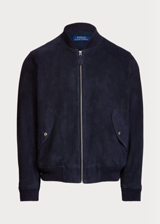 Námořnické pánské bundy Ralph Lauren Suede Bomber Námořnické pánské bundy Ralph Lauren Suede Bomber