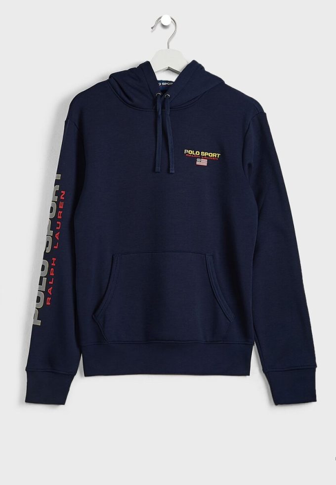 Námořnická pánská mikina s rukávem Ralph Lauren Logo Námořnická pánská mikina s rukávem Ralph Lauren Logo