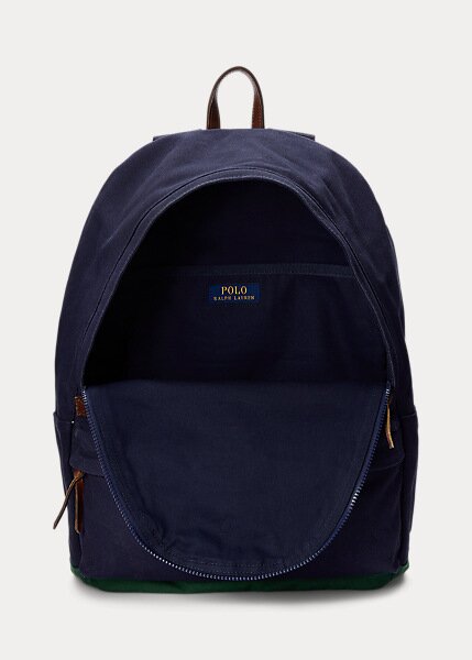 Námořnické pánské plátěné batohy Ralph Lauren s vyšívaným logem Námořnické pánské plátěné batohy Ralph Lauren s vyšívaným logem