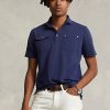 Námořnické pánské polokošile Ralph Lauren Classic Fit Mesh Pocket Pocket Námořnické pánské polokošile Ralph Lauren Classic Fit Mesh Pocket Pocket